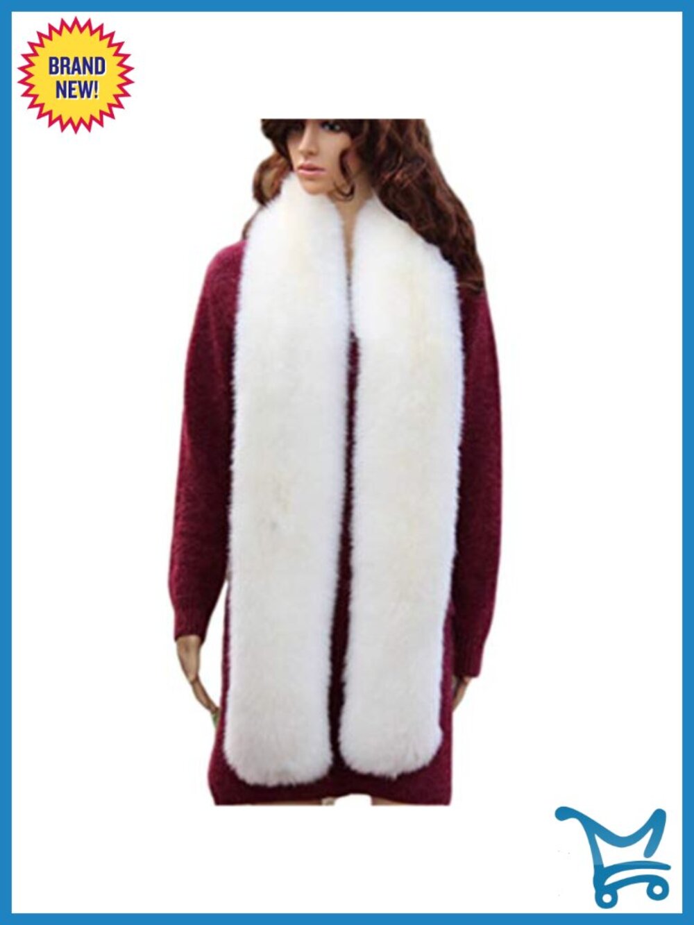 Faux Fur Collar Winter Warm Wrap Stole Scarf Shawl Shrug